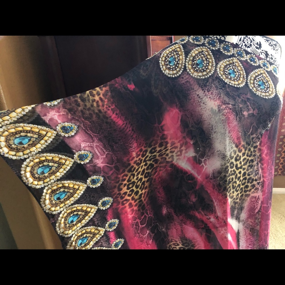 Silk 3/4 long cover up dress